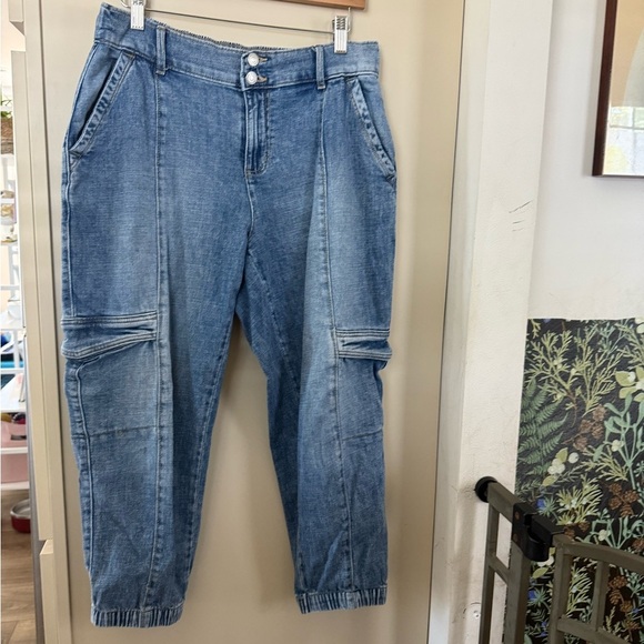 SONOMA Denim Joggers Cargo Utility Women's Blue Jeans Size 6 - Picture 5 of 8